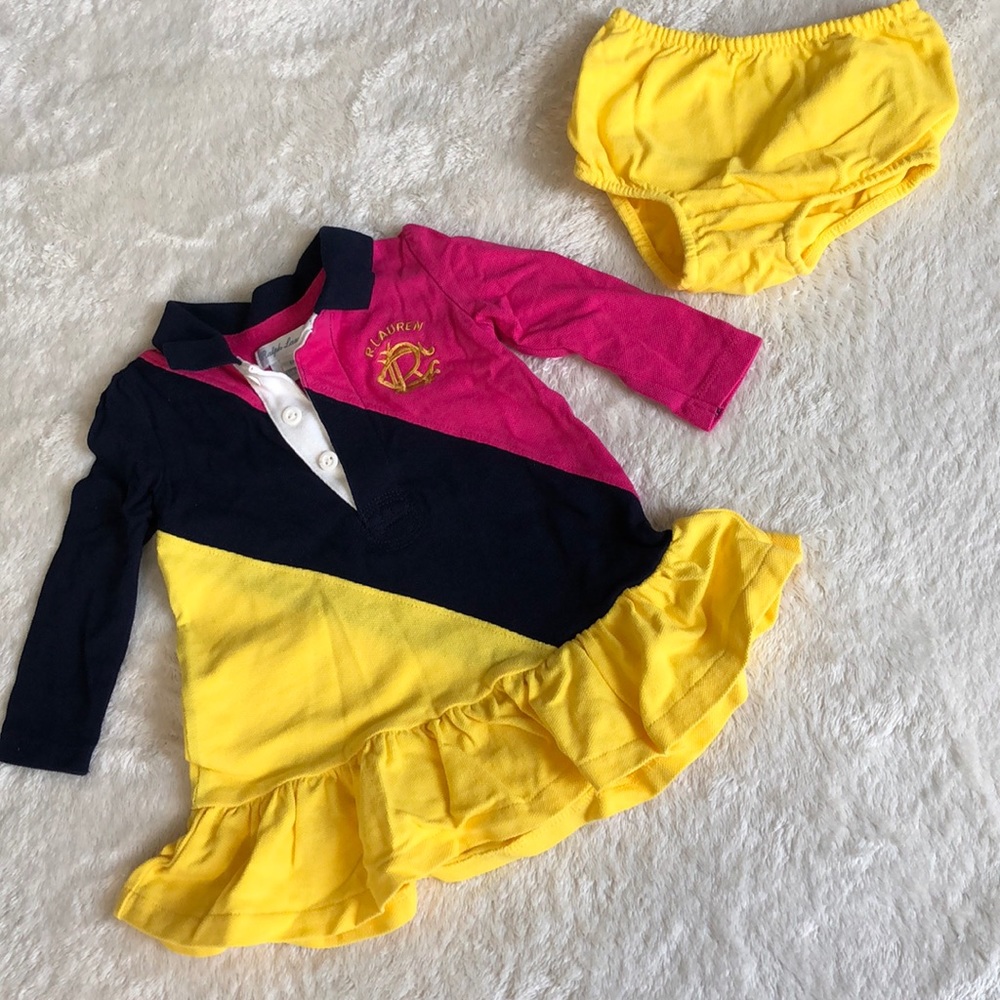 6 month Ralph Lauren dress and diaper cover